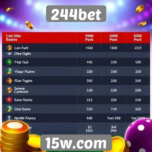 Comparativo de jogos disponíveis na plataforma 244bet
